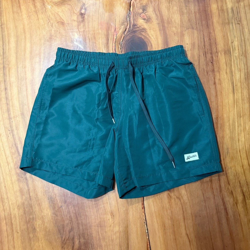 Bather Men Shorts S Lightweight Lined Beach Swim Drawstring Green D21